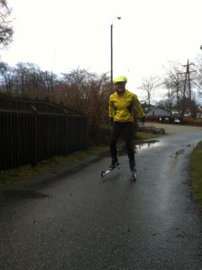 Første treningstur på rulleski