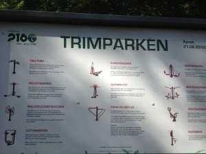 Her kan du trene litt styrketrening etter en tur i parken