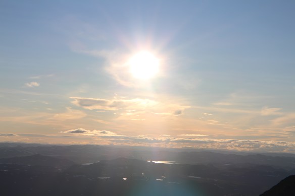 Solnedgang sett fra Gaustatoppen 31. juli